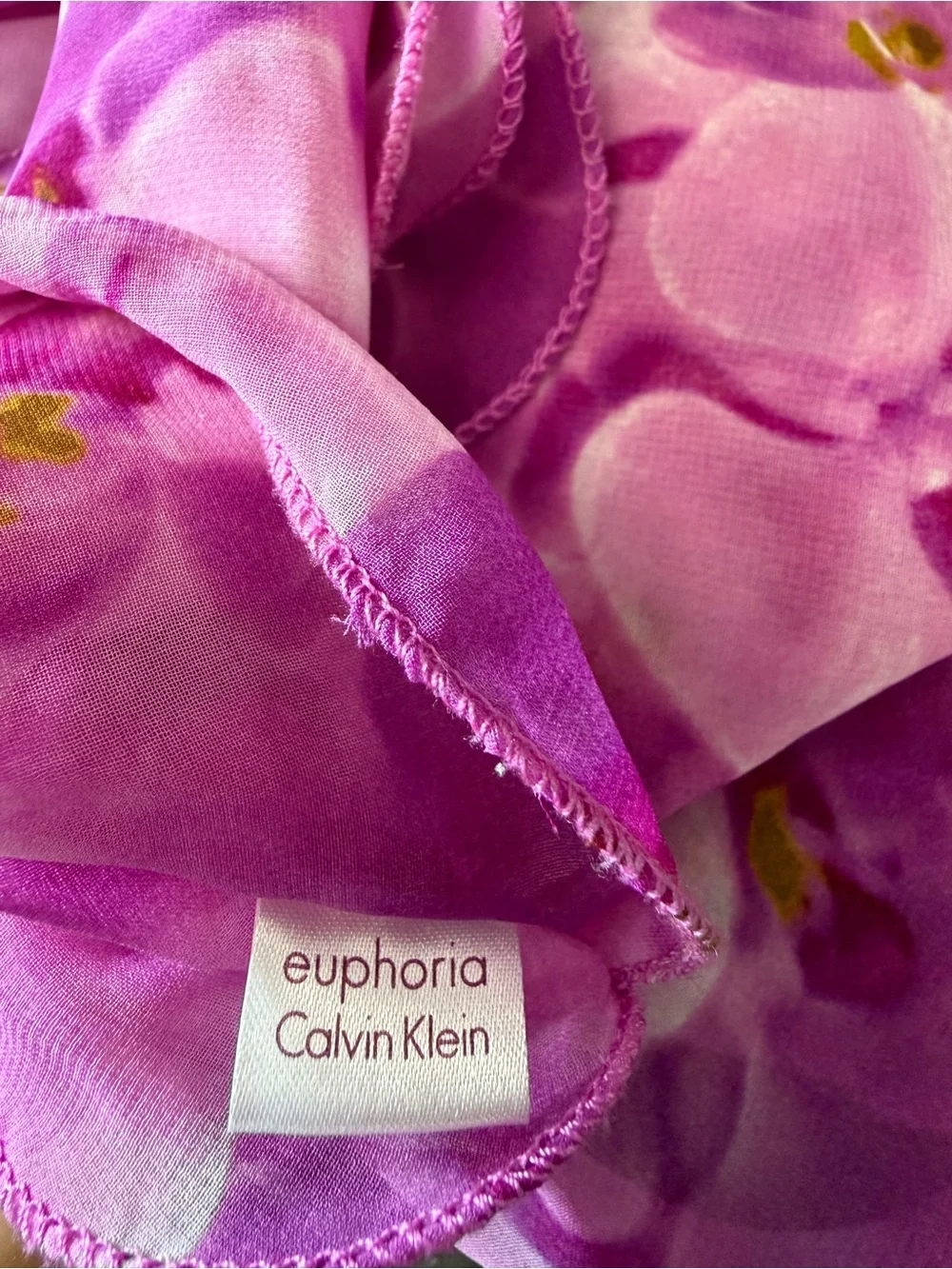 Calvin Klein Purple Floral Sheer Scarf